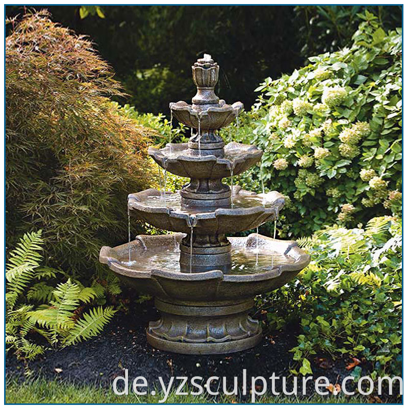 bronze tiered water fountain